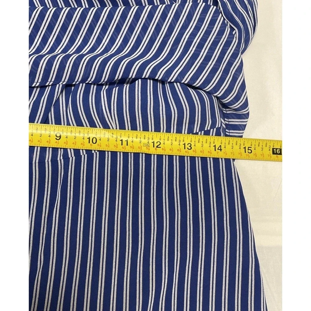 NWT Michael Kors Twilight‎ Blue Striped Sleeveless Jumpsuit Elegance Women's S